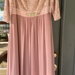 Elegant Pink Lace women Dress